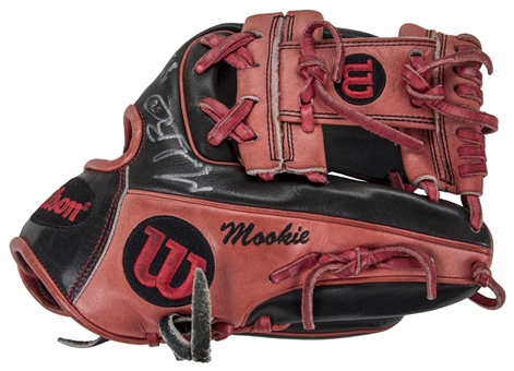 2015 Mookie Betts Spring Training Used & Signed Wilson 1786 Model Infielders Glove (PSA/DNA & JSA)